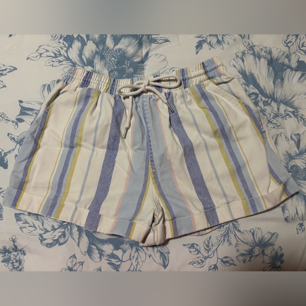 Forever 21 High Waist Multicolor Striped Shorts